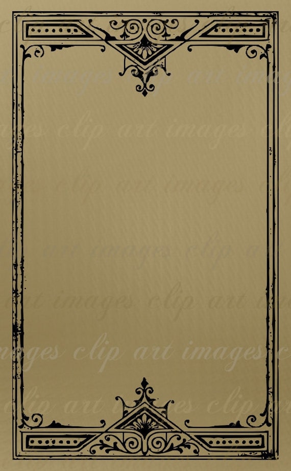 Items similar to Frame Clip Art-Grungy Vintage Art Nouveau Frame