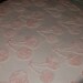 RESERVE LISTING for Yolanda only - 3 Chenille Fabrics - Pink Cherries, Hexagon on Blue, Dusty Blue Lattice