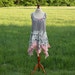 Grey Light Pink Peach Asymmetric Fairy Tunic Size L XL Upcycled Woman's Clothing Romantic Dress Funky Shabby Chic Style Upcycled Clothing