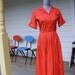 Vintage 1950's Bright Red Shirtwaist Dress