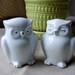 Vintage Owl Salt and Pepper Shakers White Ceramic