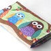 Owl Business Card Holder, Handmade Credit Card Case, Woodland Animals, purple