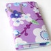 Business card case, small wallet, lilac, light blue, and white flowers