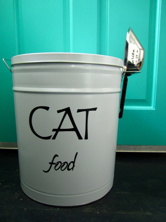 Cat Food Storage Tin by on Etsy