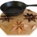 Wooden Hot Pad. Home decor, kitchen wood trivet with flowers.
