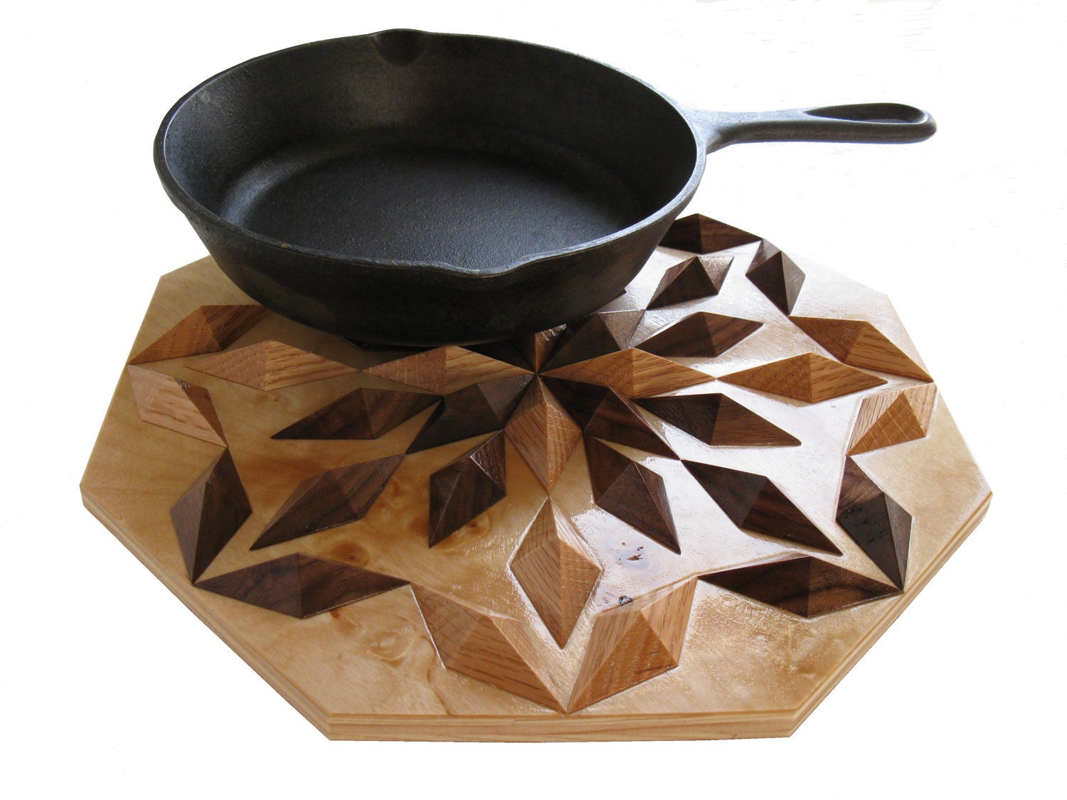 Wood Centerpiece Hot Pad. 3 D wooden trivet. Woodwork