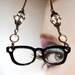 Glasses Necklace Geek Chic Upcycled Vintage Stones Pendant Black Geeky Spectacles