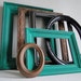 Upcycled Frame Set Collection Home Decor Set Gallery Wall Set copper bronze black distressed green "Metallic and Jade II"