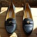 Vtg 90s Navy Woven Toe Penny Loafers, Size EUR 37 / US 6