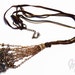 Long Leather Tassel Bronze Crystal Necklace SN-001-22.50