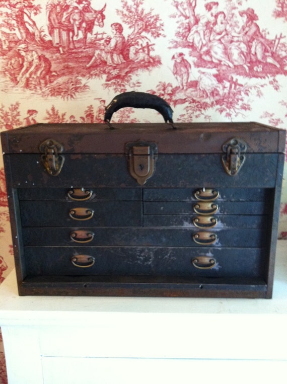 KENNEDY Machinist Tool Box with Solid Brass Pulls...FREE