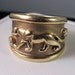 Estate 14k "Cartier" style Panther wide Band ring with Diamond accents
