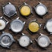Lot of 10 vintage soviet wrist watch cases.