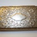 Vintage Engraved Silver Table Box Hinged Lid Footed