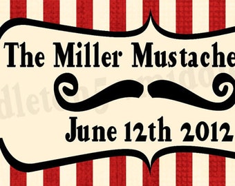 Mustache Bash Party Water Bottle Labels Print Your Own