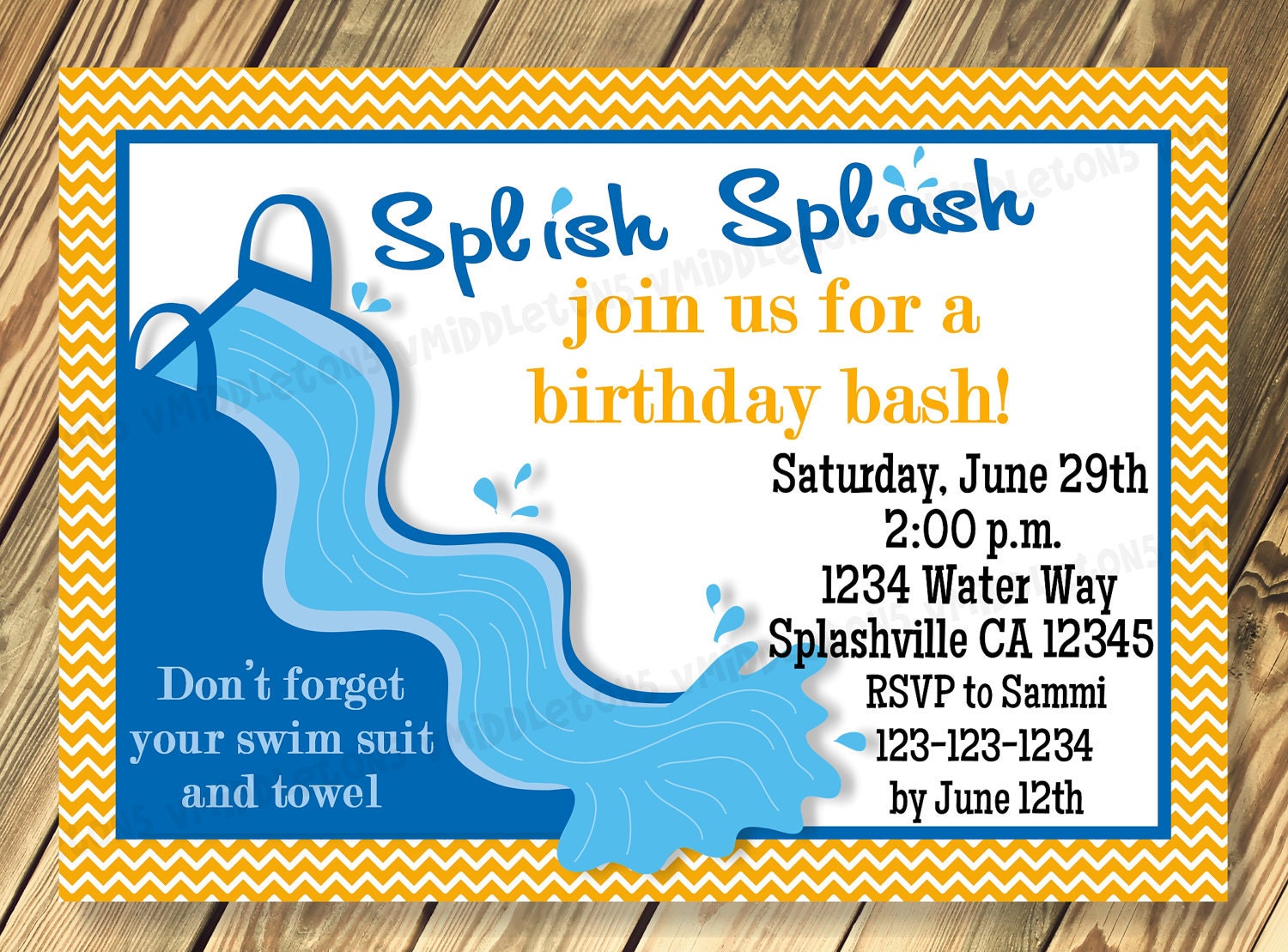 Free Printable Water Slide Invitations 4