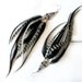 Black & White Feather Earrings "Web of Dreams" New Year's Eve Party Feather Earrings, Premium Feathers, Swarovski Crystals, Ready to Ship