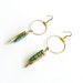 Howlite Spike Earrings - Wire Wrapped, Gold Hoops, Turquoise, White, Crackle, Point, Gemstone, Beachy Resort Wear, Tribal Summer Fashion