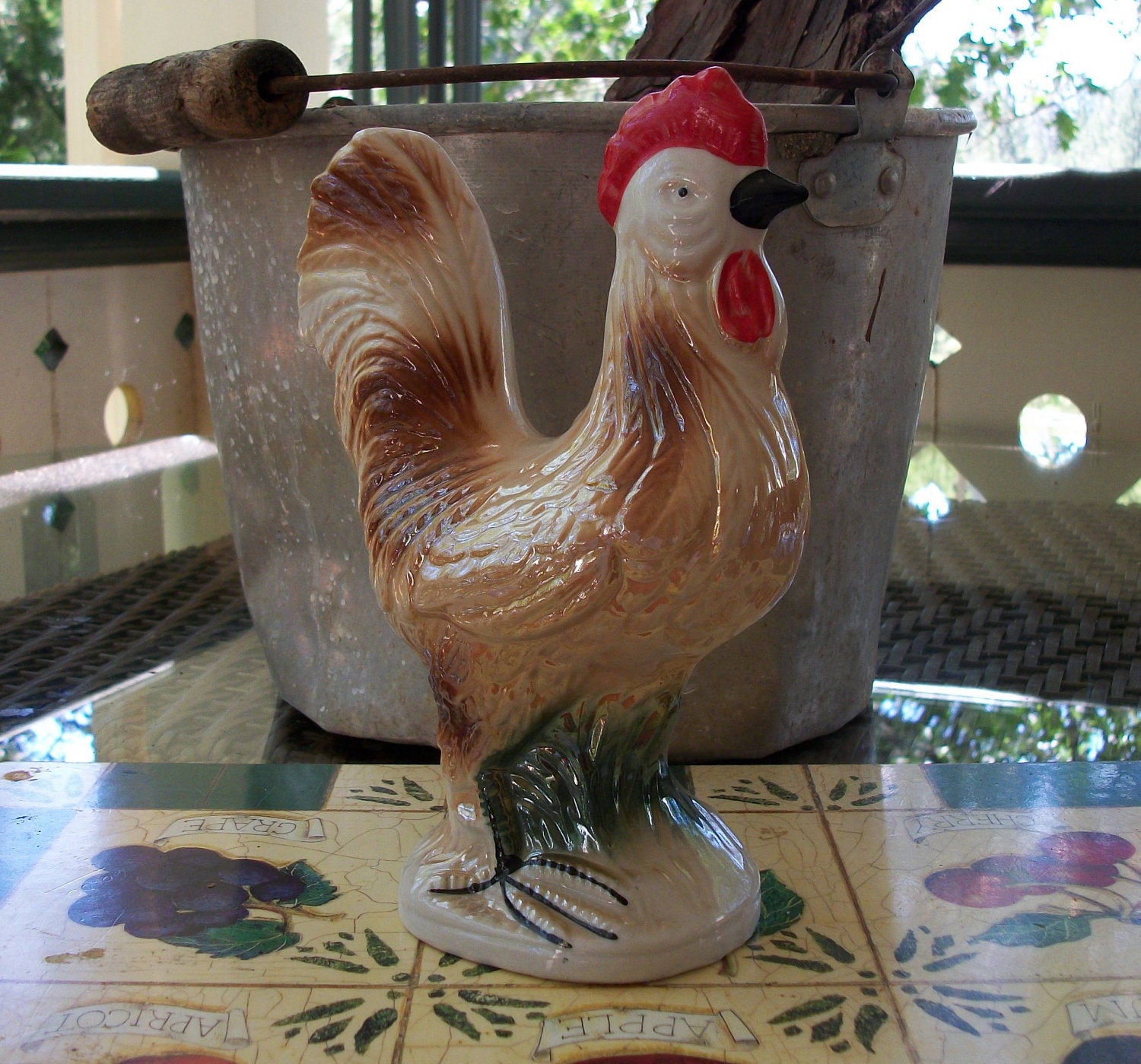 porcelain rooster figurines