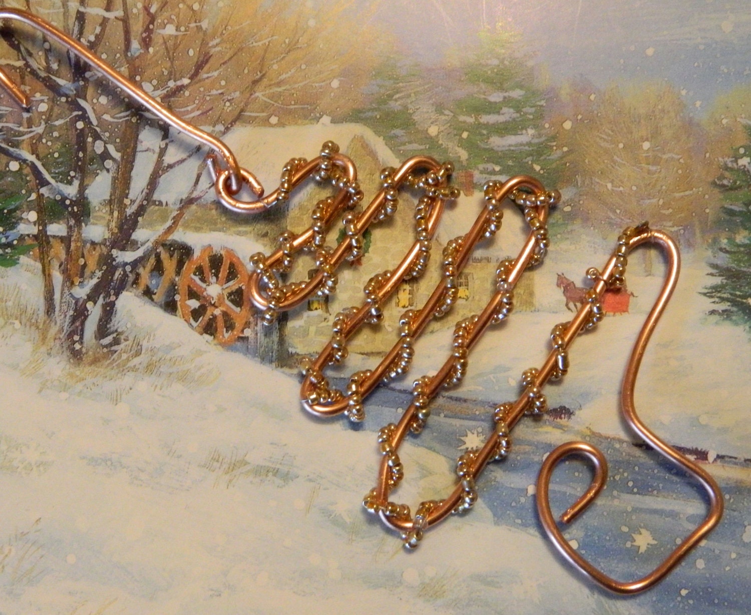 RECYCLED copper wire CHRISTMAS tree ORNAMENT