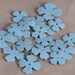 20 Leather Flower Die Cuts, Sky Blue jewelry making supplies applique embellishment DIY Pet, Cat, Dog Collar Applique genuine leather