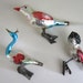 Three Clip On Mercury Glass Bird Christmas Ornaments