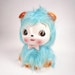 Vintage Japan Puppy Dog Fur Figurine, Pastel Pink and Blue, Kawaii Kitsch Cute