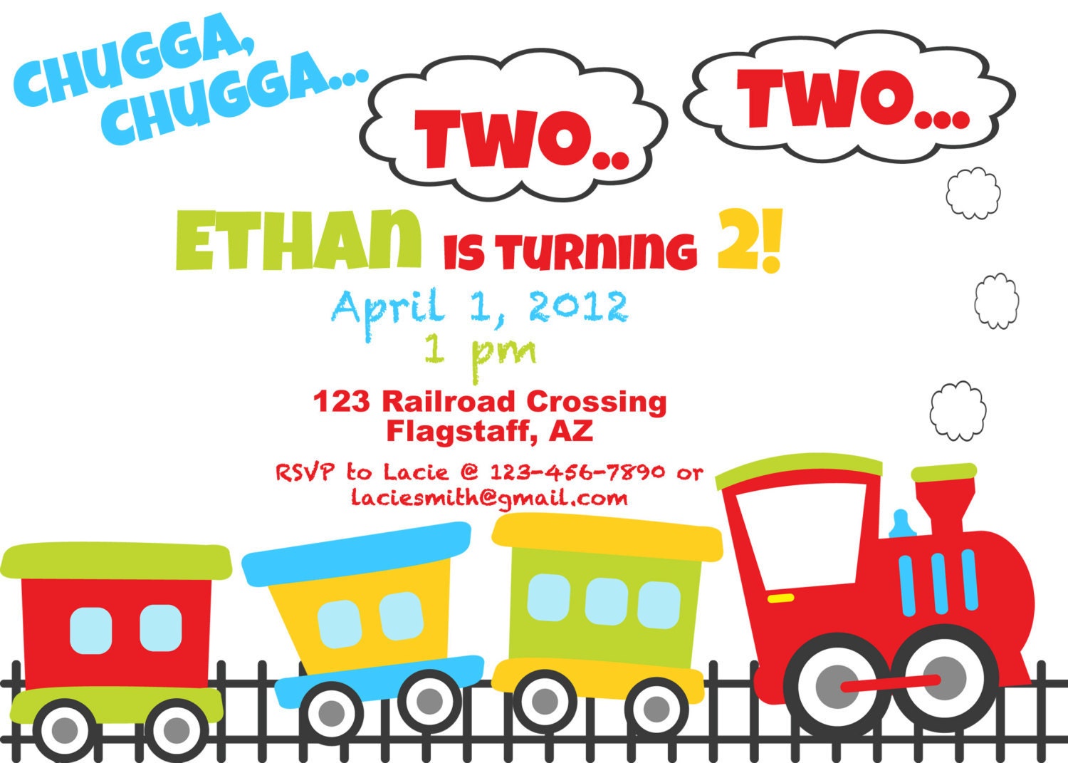 Train Invitations For Kids Birthdays 5