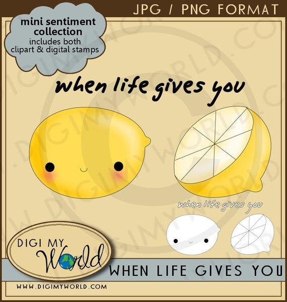 Items Similar To Kawaii Lemons Clipart And Digital Stamp Combo File On Etsy 8992