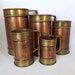 Copper and brass tankards, set of five by Jean Paul Théveud, Meilleur Ouvrier de France