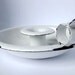 Belgian enamel candle holder in white