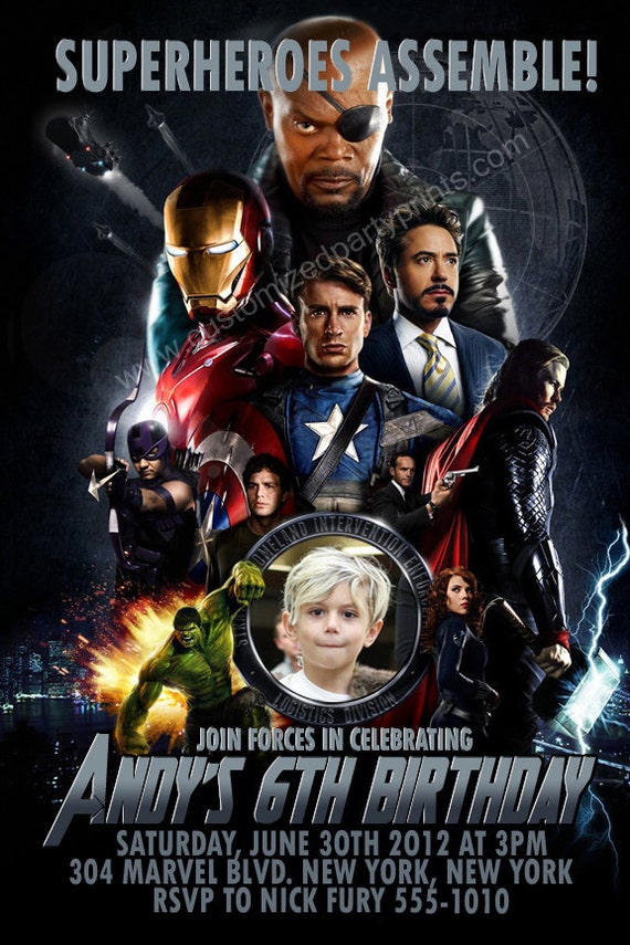 Items similar to Personalized Avengers Invitations. Custom Birthday ...