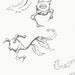 original black and white pen and ink drawing of little fliers