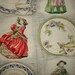 Vintage ROYAL DOULTON Cotton Fabric Curtain & Valance - Figurines - Balloon Lady, Top of the Hill, TEACUPS Glamis Thistle etc
