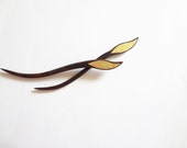 Gentle breeze in Rome- Luxury gold brass leaf ebony hair stick