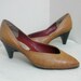 Vintage 80s Caramel Brown Braided D'Orsay Bandalino Italian Pumps- 6 1/2