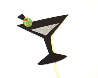 Photo Booth Props - Martini Photo Prop - GLITTER Photobooth Prop