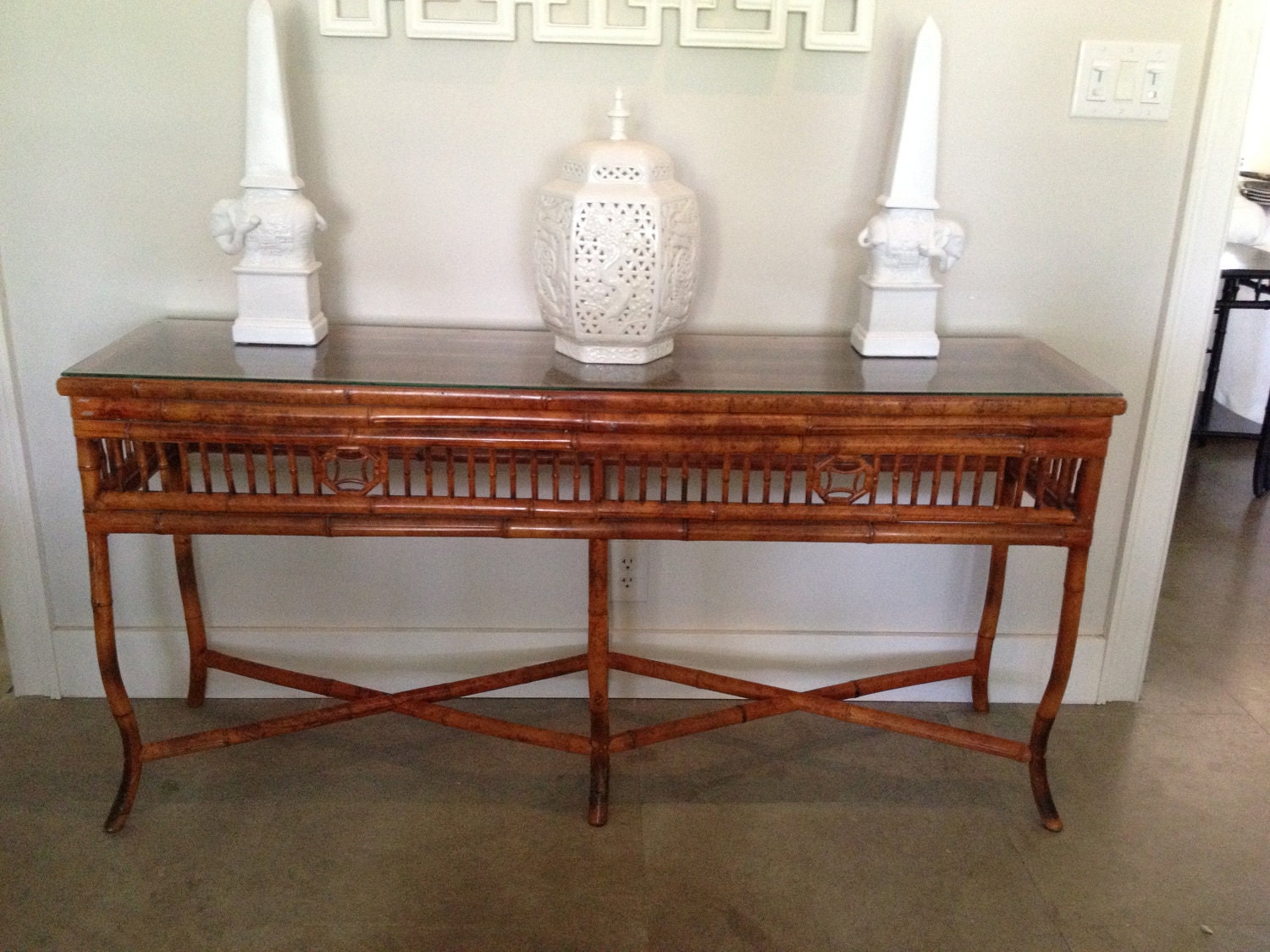 Bamboo Console Table Chinoiserie
