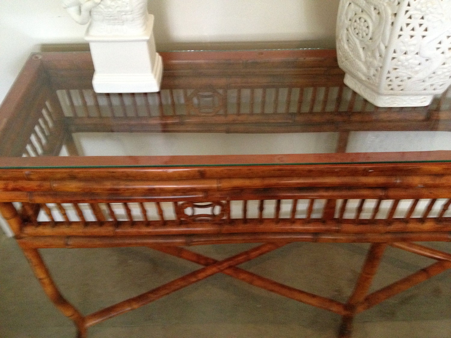 Bamboo Console Table Chinoiserie