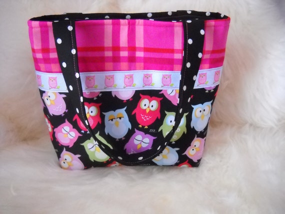 Items similar to Owl Mini Tote - Owl Handbag - Owl Personalized Tote on ...