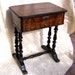 RESERVED for Gary Paterno ...................... Antique German cabinet end side table vanity wood burl with original key 2 drawer