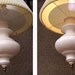 Danish Modern lamp swag oyster white porcelain pottery 1950s diffuser hanging mid century light fixture