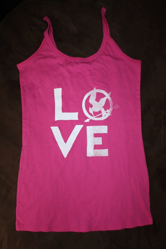THE HUNGER GAMES Vintage Chic tank top Bright Pink and by dfsART