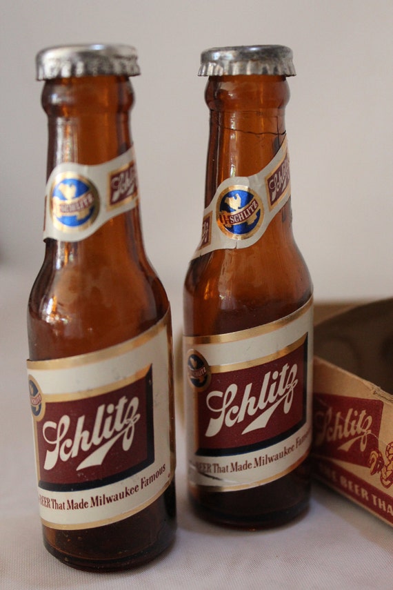 Schlitz Beer Bottle Salt and Pepper Shakers