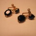 Reserved for MARY O Vintage / Antique black Stone screw on earings.