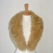 Vintage natural beige curly lamb sheepskin large collar real sheep fur skin