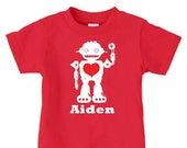 Personalized Valentine's day robot t shirt, valentine robot shirt for boys Il_170x135