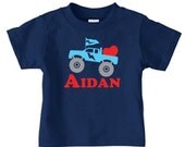 Personalized Valentine's day monster truck t shirt, valentine truck shirt for boys Il_170x135