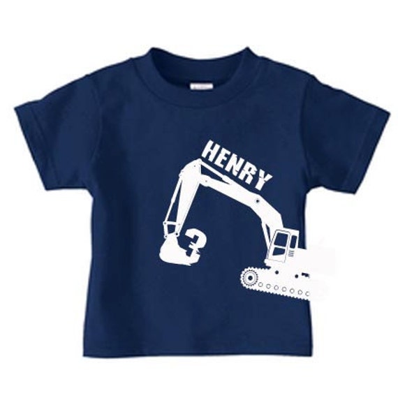 Personalized boy digger t shirt construction by PricelessKids