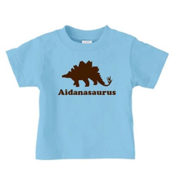 Personalized dinosaur t-shirt featuring stegosaurus, dinosaur birthday ...